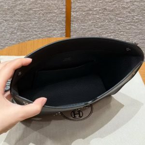 Hermes Videpoches Bag Handmade In Togo Calfskin Leather Silver Hardware H0 Girs Misty H087987CKH0 - Image 18