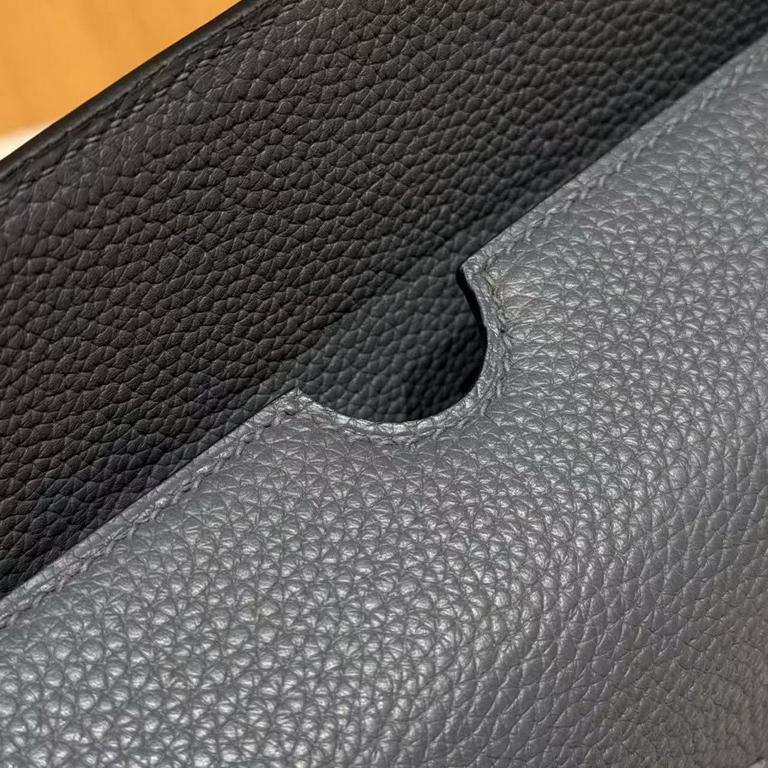 Hermes Videpoches Bag Handmade In Togo Calfskin Leather Silver Hardware H0 Girs Misty H087987CKH0 - Image 12