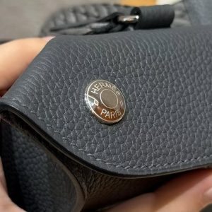 Hermes Videpoches Bag Handmade In Togo Calfskin Leather Silver Hardware H0 Girs Misty H087987CKH0 - Image 10