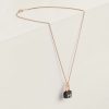 Hermes Amulettes Constance Pendant Necklace Rose Gold Noir H221354B 00