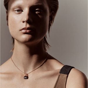 Hermes Amulettes Constance Pendant Necklace Rose Gold Noir H221354B 00 - Image 3