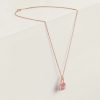 Hermes Amulettes Constance Pendant Necklace Rose Gold With Diamonds H121303B 00