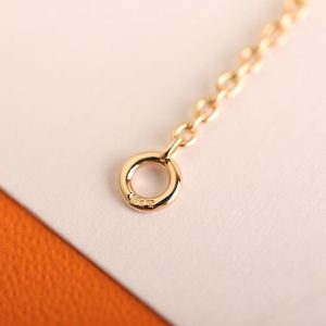 Hermes Amulettes Constance Pendant Necklace Rose Gold With Diamonds H121312B 00 - Image 4
