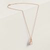 Hermes Amulettes Constance Pendant Necklace Rose Gold With Diamonds H121312B 00