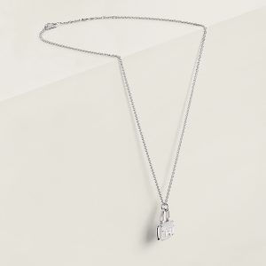 Hermes Amulettes Constance Pendant Necklace White Gold With Diamonds H121316B 00