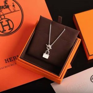 Alternative view of Hermes Amulettes Constance Pendant Necklace in Sterling Silver H121324B 00