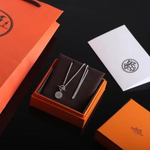 Alternative view of Hermes Amulettes Hermès Ex-Libris Pendant Necklace in Sterling Silver H104143B 00