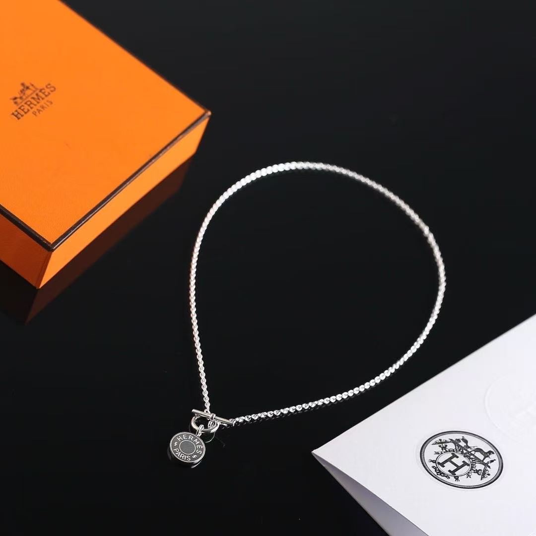Hermes Amulettes Hermès Ex-Libris Pendant Necklace in Sterling Silver H104143B 00 - Image 7