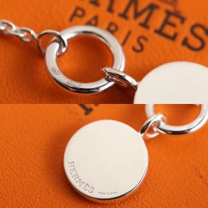 Hermes Amulettes Hermès Ex-Libris Pendant Necklace in Sterling Silver H104143B 00 - Image 5