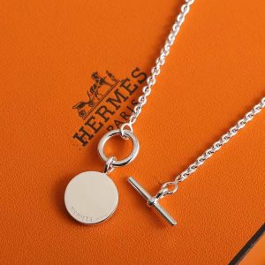 Hermes Amulettes Hermès Ex-Libris Pendant Necklace in Sterling Silver H104143B 00 - Image 4
