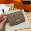 Hermes Bearn Mini Wallet Card Holder Handmade In Epsom Calfskin Leather Silver Hardware ck18 Etoupe