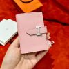 Hermes Bearn Mini Wallet Card Holder Handmade In Epsom Calfskin Leather Silver Hardware 3Q Rose Sakura