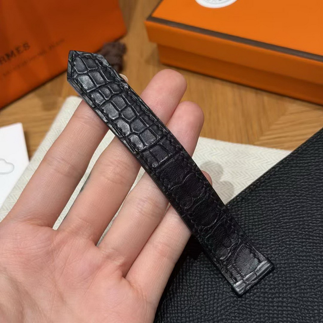 Hermes Bearn Wallet With Gusset Handmade In Epsom Calfskin Leather Matte Alligator Crocodile Gold Hardware 89 Noir - Image 5