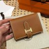 Hermes Bearn Mini Wallet Card Holder Handmade In Epsom Calfskin Leather Gold Hardware ck37 Gold