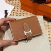 Hermes Bearn Mini Wallet Card Holder Handmade In Epsom Calfskin Leather Silver Hardware ck37 Gold
