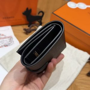 Hermes Bearn Wallet Handmade In Epsom Calfskin Leather Gold Hardware 89 Noir - Image 19
