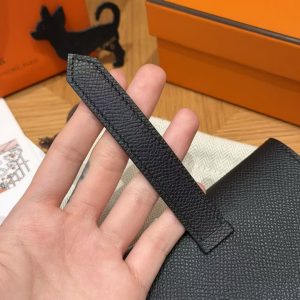 Hermes Bearn Wallet Handmade In Epsom Calfskin Leather Gold Hardware 89 Noir - Image 9