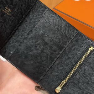 Hermes Bearn Wallet Handmade In Epsom Calfskin Leather Gold Hardware 89 Noir - Image 4
