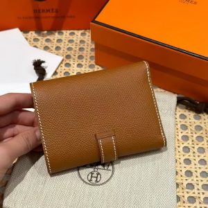 Alternative view of Hermes Bearn Wallet Handmade In Epsom Calfskin Leather Gold Hardware ck37 Gold