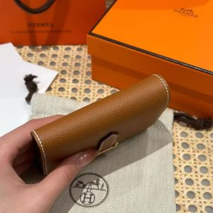 Hermes Bearn Wallet Handmade In Epsom Calfskin Leather Gold Hardware ck37 Gold - Image 14