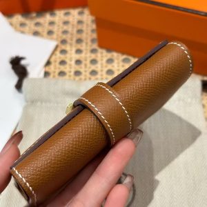 Hermes Bearn Wallet Handmade In Epsom Calfskin Leather Gold Hardware ck37 Gold - Image 12