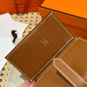 Hermes Bearn Wallet Handmade In Epsom Calfskin Leather Gold Hardware ck37 Gold - Image 10