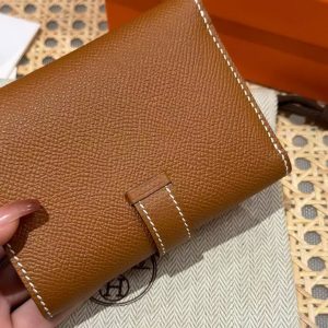 Hermes Bearn Wallet Handmade In Epsom Calfskin Leather Gold Hardware ck37 Gold - Image 8