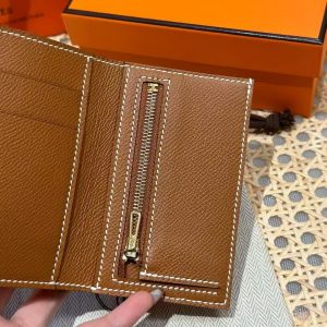 Hermes Bearn Wallet Handmade In Epsom Calfskin Leather Gold Hardware ck37 Gold - Image 6