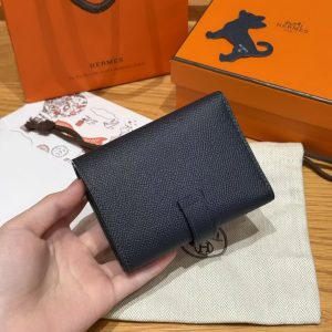 Alternative view of Hermes Bearn Wallet Handmade In Epsom Calfskin Leather Silver Hardware 2Z Blue Nuit