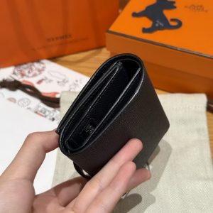 Hermes Bearn Wallet Handmade In Epsom Calfskin Leather Silver Hardware 2Z Blue Nuit - Image 16