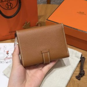 Alternative view of Hermes Bearn Wallet Handmade In Epsom Calfskin Leather Silver Hardware 37 Gold
