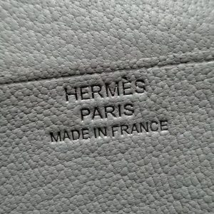 Hermes Bearn Wallet With Gusset Handmade In Alligator Leather Silver Hardware 8L Beton - Image 13