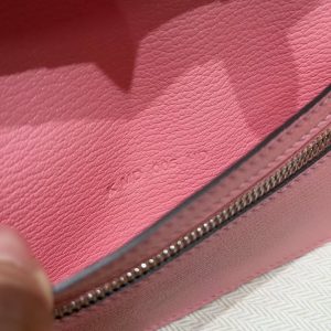 Hermes Bearn Wallet With Gusset Handmade In Chèvre Calfskin Leather Silver Hardware 5p Pink - Image 6