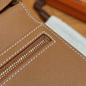 Hermes Bearn Wallet With Gusset Handmade In Epsom Calfskin Leather Gold Hardware 37 Gold - Image 8