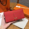 Hermes Bearn Wallet With Gusset Handmade In Epsom Calfskin Leather Gold Hardware A5 Bougainvillier