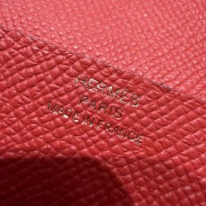 Hermes Bearn Wallet With Gusset Handmade In Epsom Calfskin Leather Gold Hardware A5 Bougainvillier - Image 9