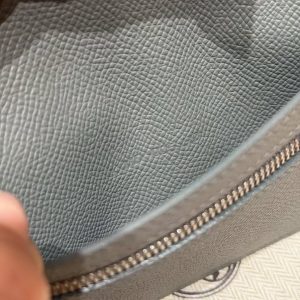Hermes Bearn Wallet With Gusset Handmade In Epsom Calfskin Leather Silver Hardware 0L Girs Meyer - Image 12