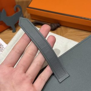 Hermes Bearn Wallet With Gusset Handmade In Epsom Calfskin Leather Silver Hardware 0L Girs Meyer - Image 6