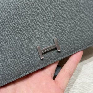 Hermes Bearn Wallet With Gusset Handmade In Epsom Calfskin Leather Silver Hardware 0L Girs Meyer - Image 5