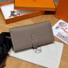 Hermes Bearn Wallet With Gusset Handmade In Epsom Calfskin Leather Silver Hardware ck18 Etoupe