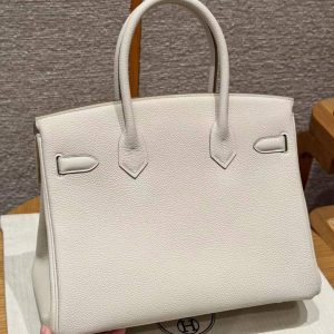 Alternative view of Hermes Birkin 30 Bag Handmade In Togo Calfskin Leather Gold Hardware 10 Craie