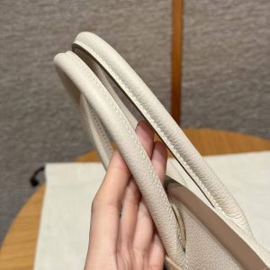 Hermes Birkin 30 Bag Handmade In Togo Calfskin Leather Gold Hardware 10 Craie - Image 5