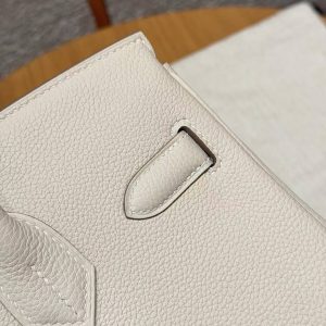 Hermes Birkin 30 Bag Handmade In Togo Calfskin Leather Gold Hardware 10 Craie - Image 4