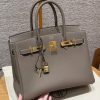 Hermes Birkin 30 Bag Handmade In Togo Calfskin Leather Gold Hardware 18 Etoupe