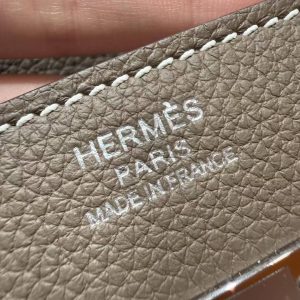 Hermes Birkin 30 Bag Handmade In Togo Calfskin Leather Silver Hardware 18 Etoupe - Image 13