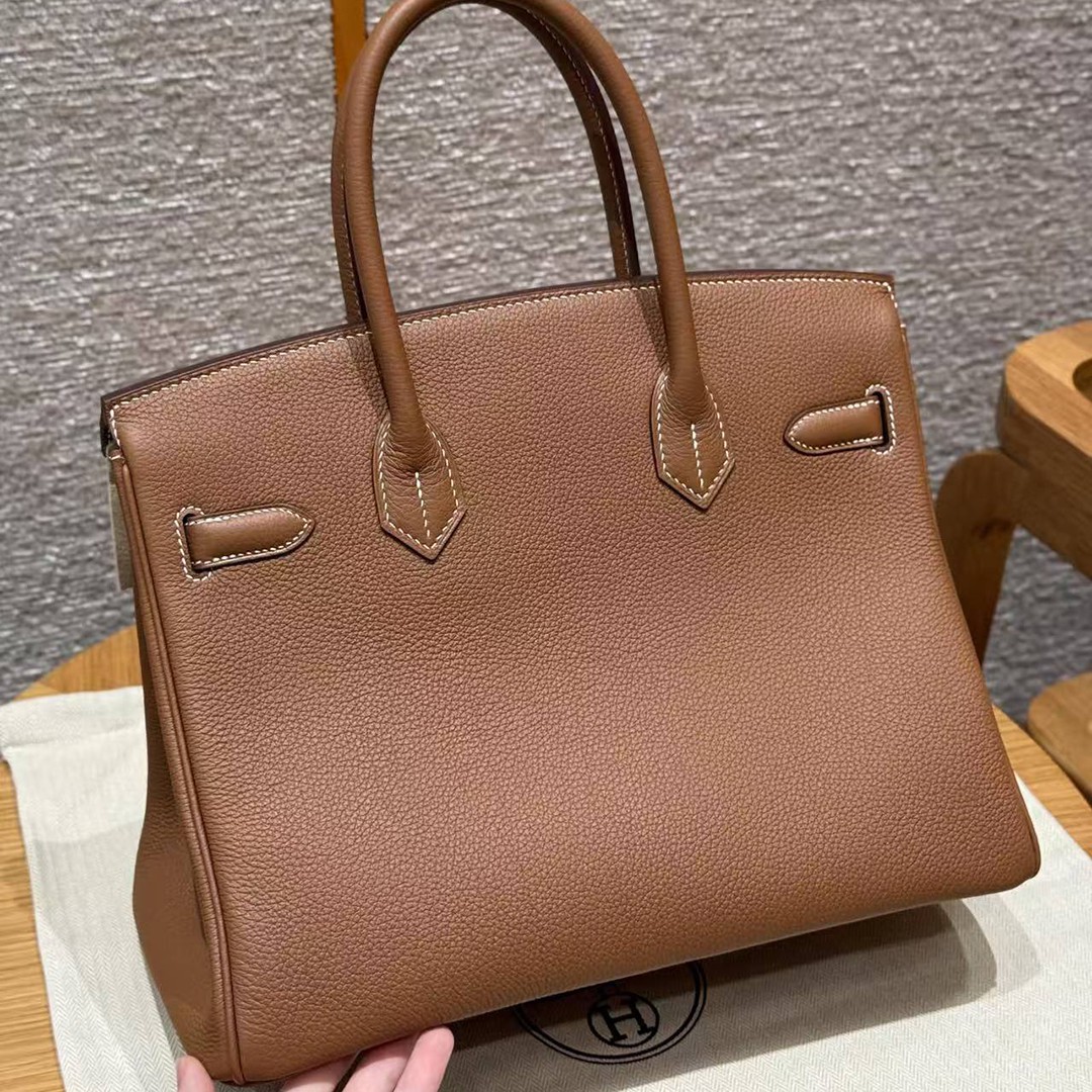 Hermes Birkin 30 Bag Handmade In Togo Calfskin Leather Gold Hardware 37 Gold - Image 2