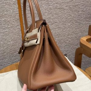 Hermes Birkin 30 Bag Handmade In Togo Calfskin Leather Gold Hardware 37 Gold - Image 20
