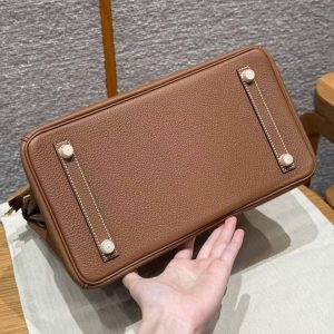 Hermes Birkin 30 Bag Handmade In Togo Calfskin Leather Gold Hardware 37 Gold - Image 19