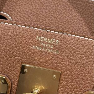 Hermes Birkin 30 Bag Handmade In Togo Calfskin Leather Gold Hardware 37 Gold - Image 17