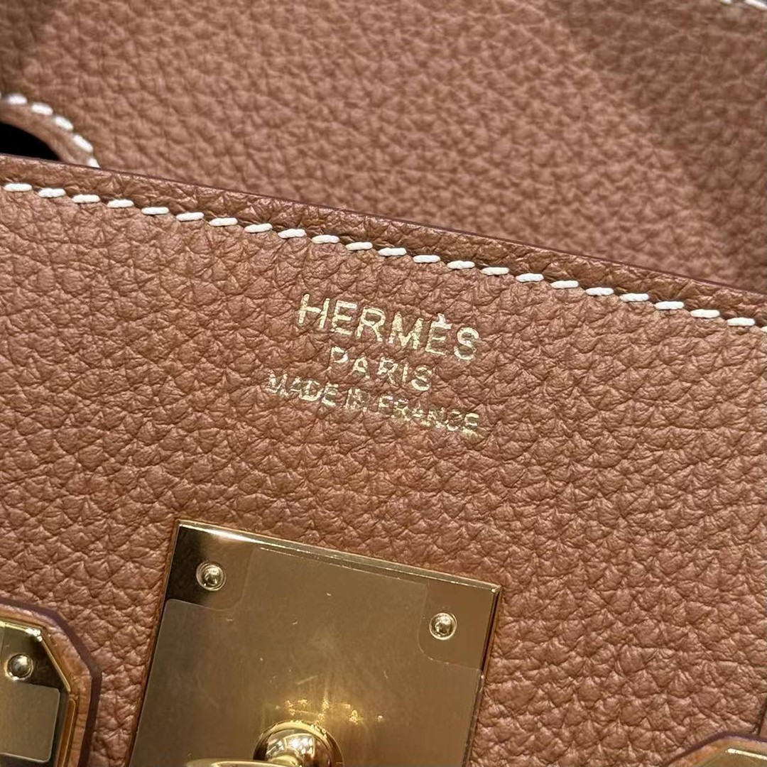 Hermes Birkin 30 Bag Handmade In Togo Calfskin Leather Gold Hardware 37 Gold - Image 17